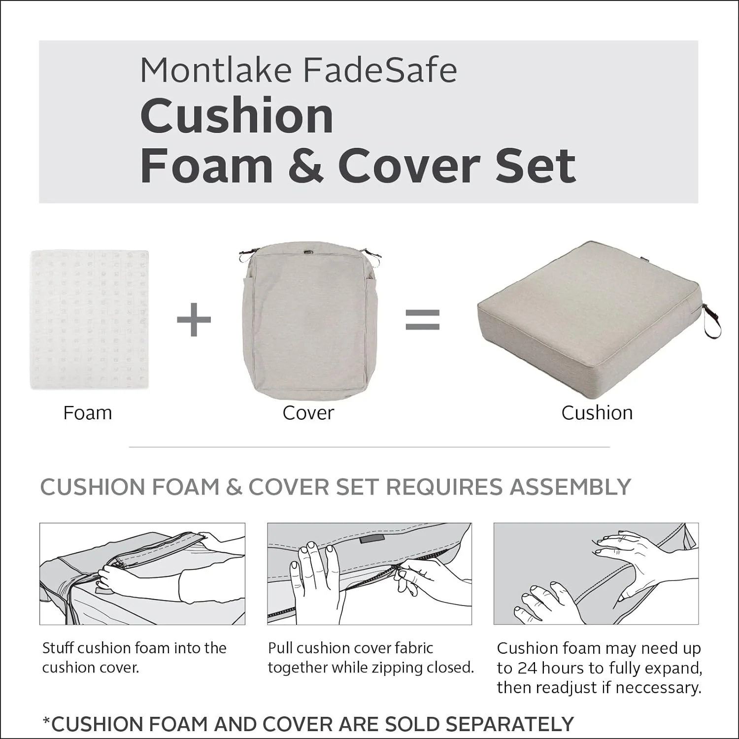 Classic Accessories Round Patio Dining Seat Cushion Slip Cover-2