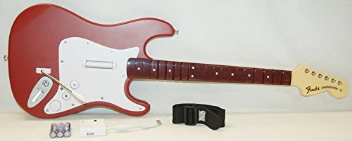 Rock Band 3 Mad Catz Rock Band 3 Wii/Wii-U Wireless Fender Stratocaster Guitar RED