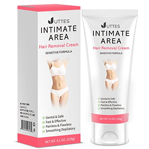 Uttse Intimate/Private Hair Removal Cream for Women, for Unwanted Hair in Underarms, Private Parts, Pubic &a; Bikini Area, Painless Flaw