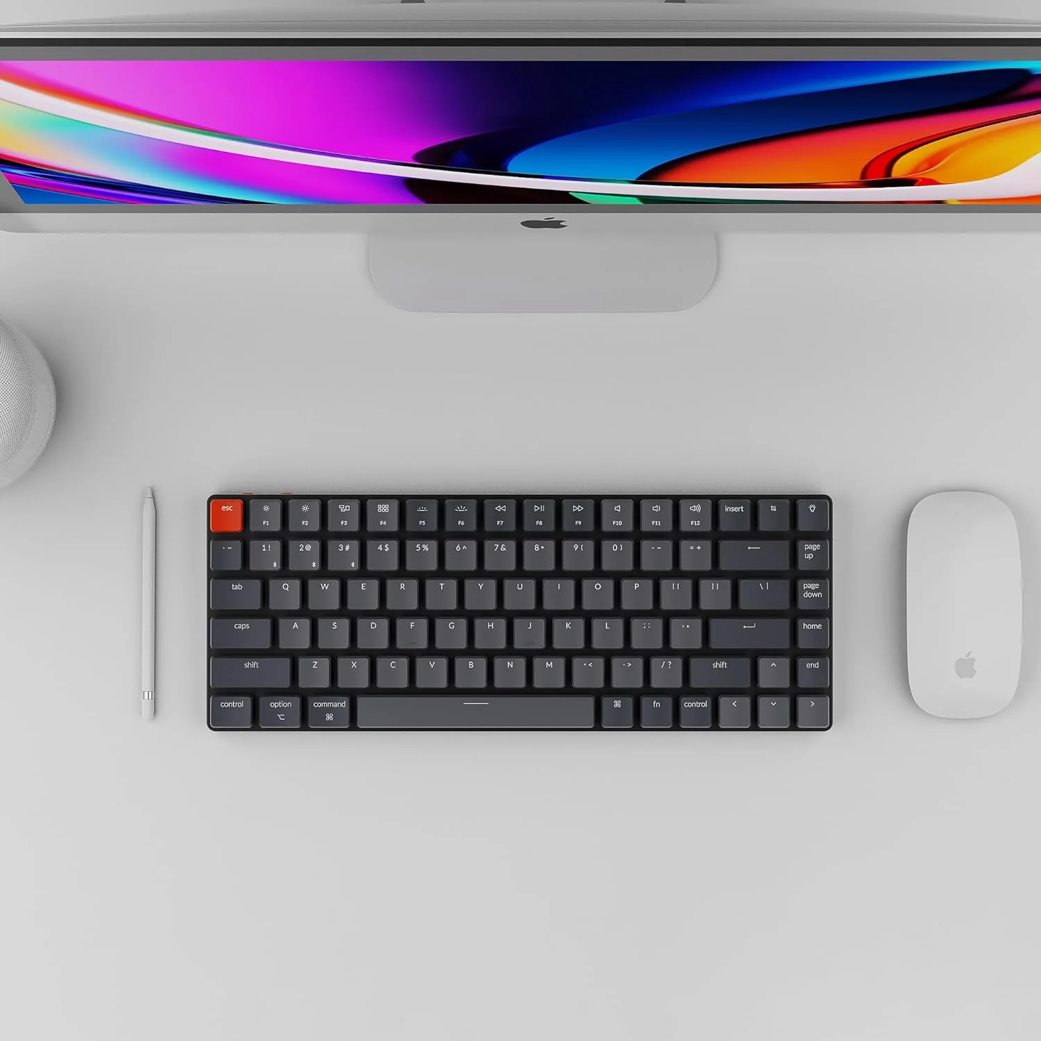 Zell Electronics Zell K3 Version 2, 84 Keys Ultra-Slim Wireless Bluetooth/Usb Wired Mechanical Keyboard With White Led Backlit, Low-Profile Ga…