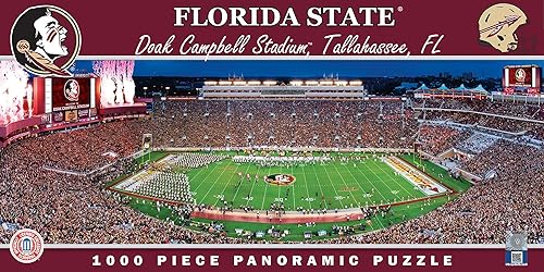 MasterPieces Sports Puzzle - Stadium Panoramic 1000 Piece Jigsaw Puzzle for Adults - Florida State Seminoles NCAA Stadium Panora
