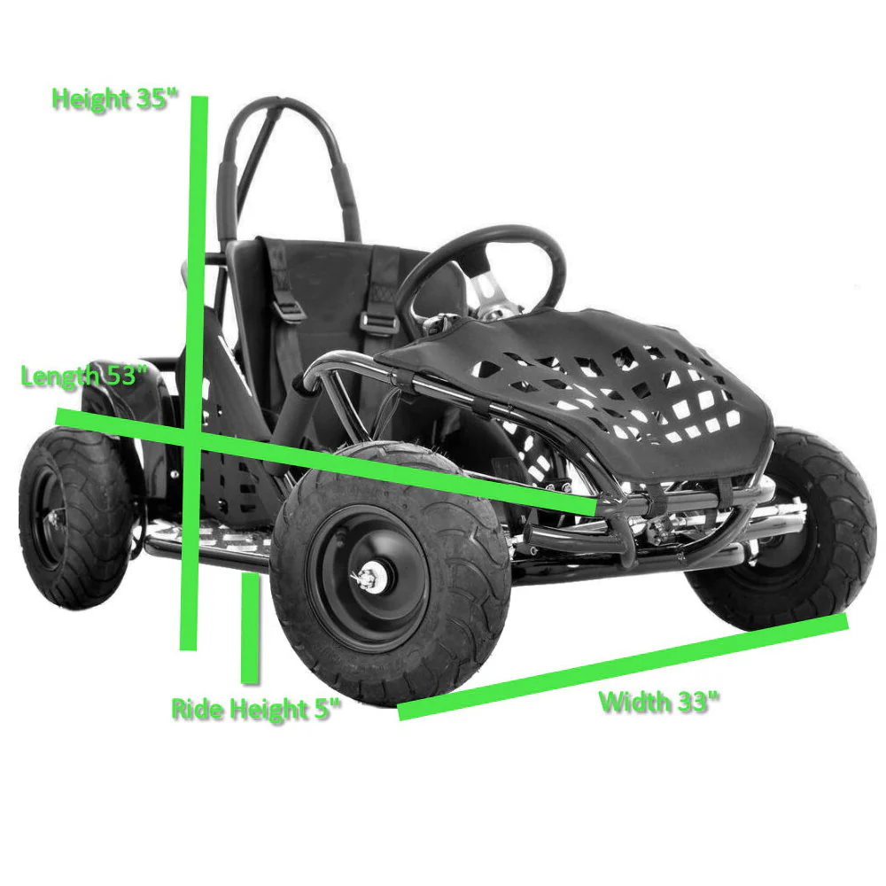 GoBowen BAJAX Off Road 48V 1000W Kids Electric Go Kart Green