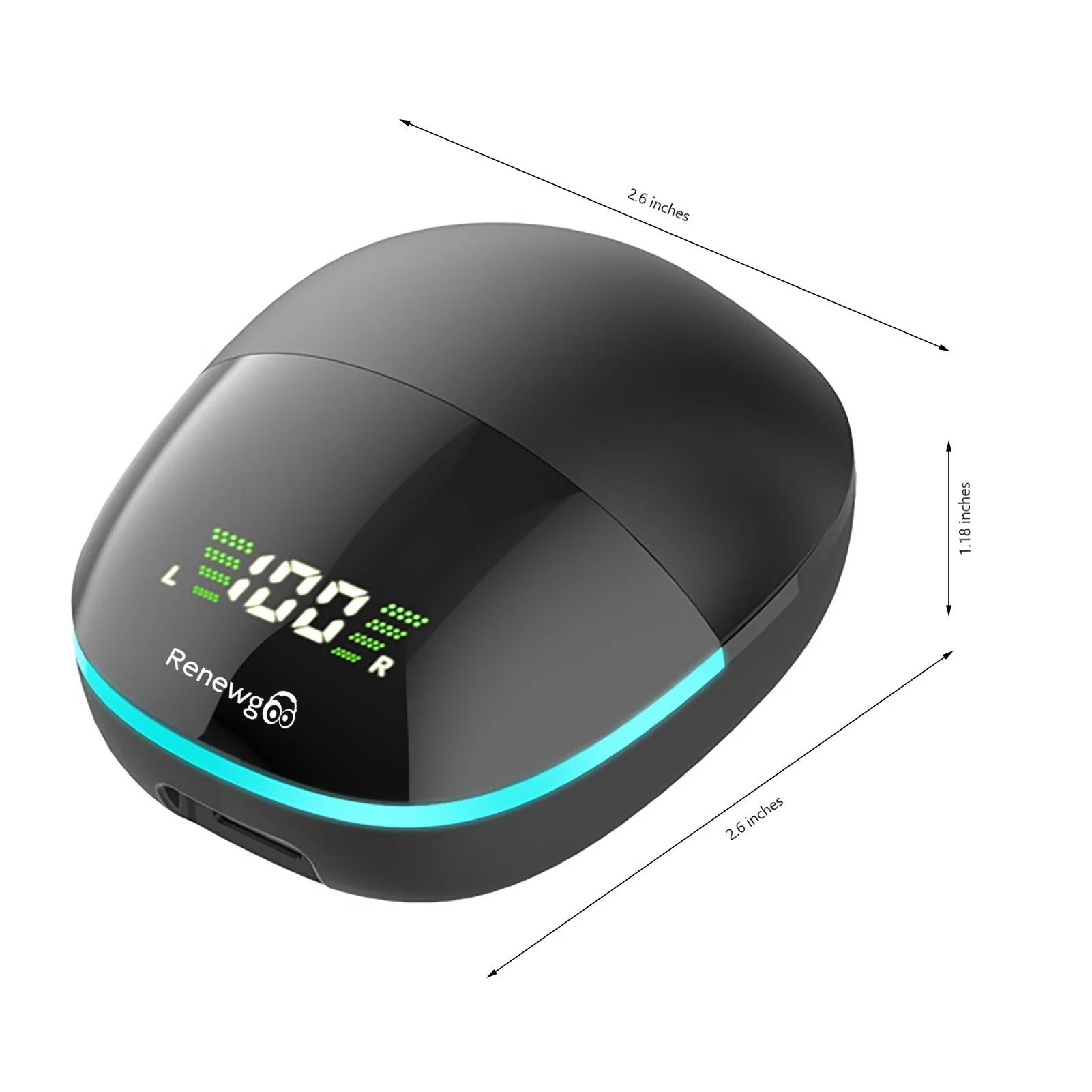 Renewgoo STEALTH Headset TWS Wireless Bluetooth Gaming In-ear Earbuds Waterproof Sports Mic for Gamers,