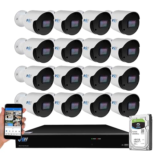 Camstar GW 4K Outdoor/Indoor Face Recognition/Human/Vehicle Detection AI Security Camera System, 16 Channel 8MP PoE NVR, 16 x 4K UltraHD