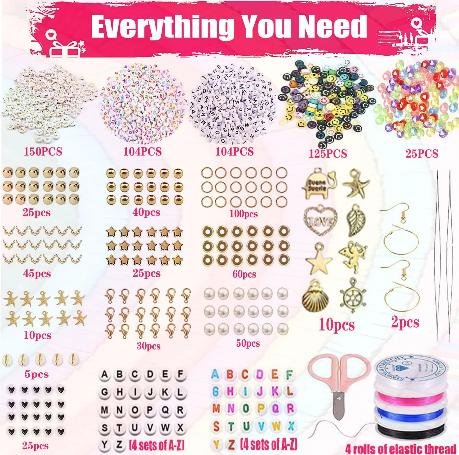 Miotorio 11520pcs clay beads for bracelet making kit, 72 colors flat round polymer clay beads heishi beads jewelry making kit with gif