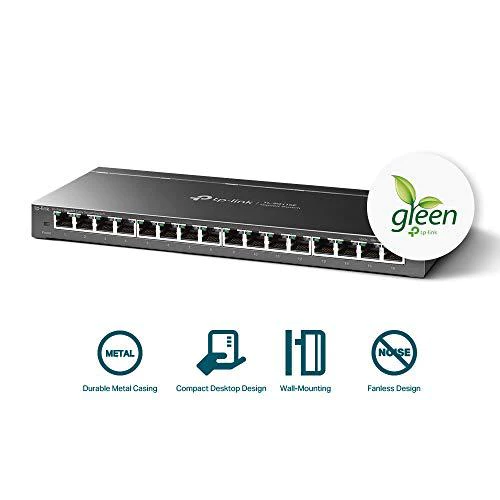 tp-link 16 port gigabit switch | easy smart managed | plug &a; play | limitedlifetime protection |desktop/wall-mount| sturdy me