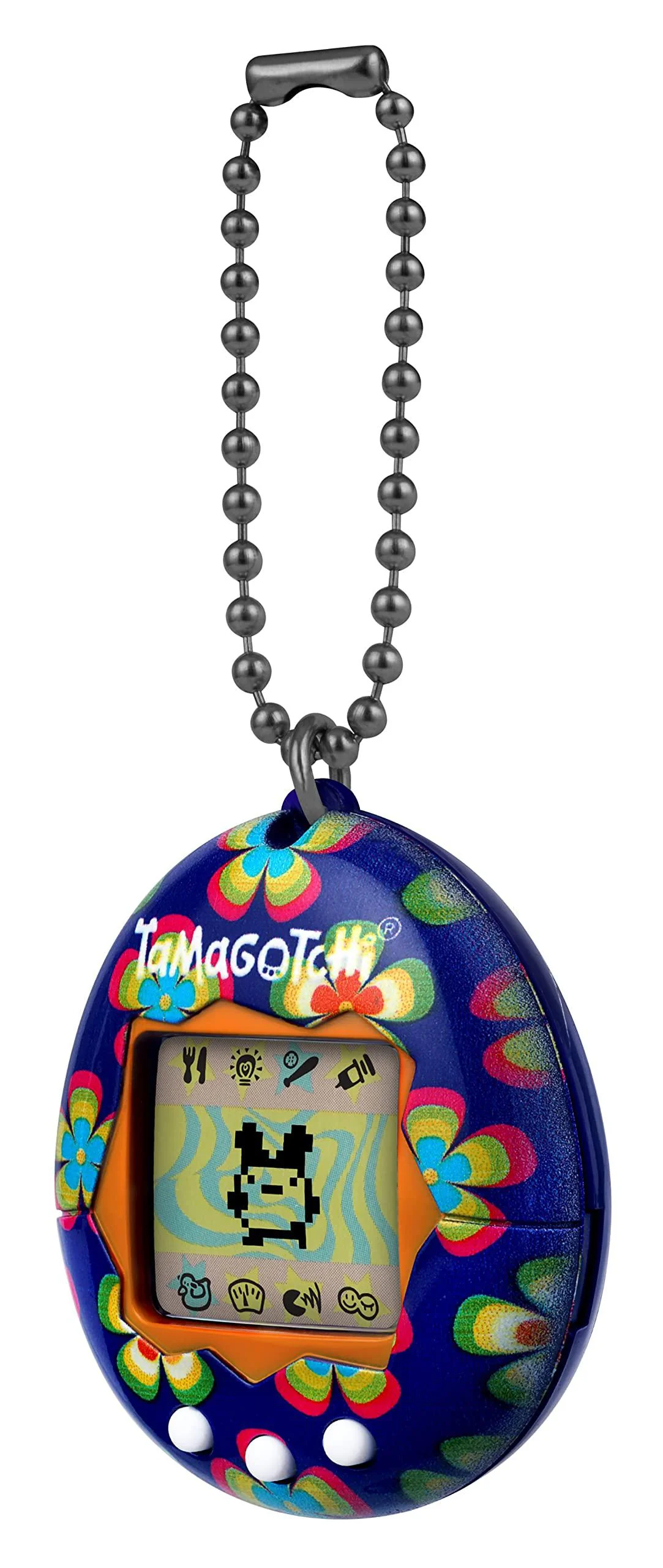 tamagotchi 42888nbnp original retro flowers - feed, care, nurture - virtual pet with chain for on the go play