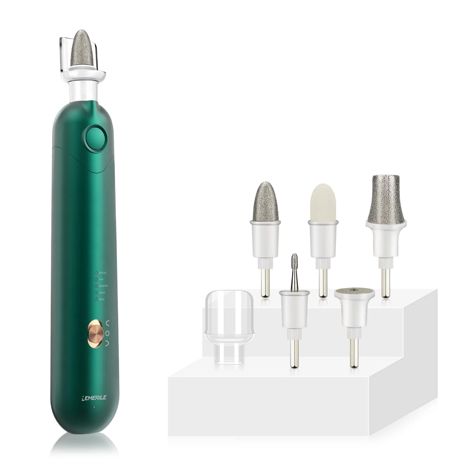 LEMERILE Electric Manicure Pedicure Kit,Cordless Nail Drill Machine,Professional Electric Nail File,Rechargeable Nail Grinder with 5 Spee