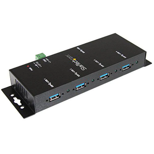 startech.com 4-port usb 3.0 hub - metal industrial usb-a hub - wall or desk mountable usb data hub - taa compliant usb expand