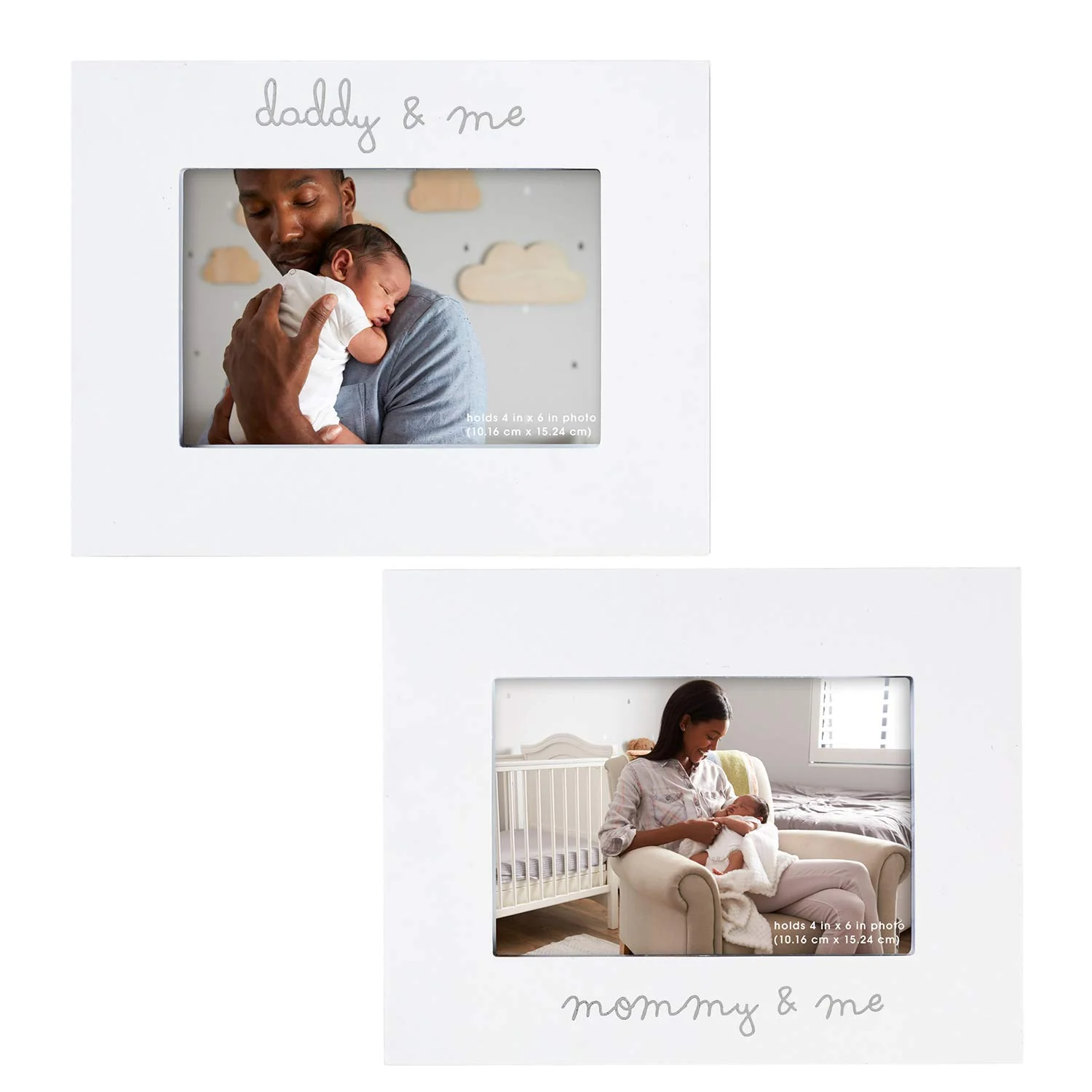 C.R. Gibson cR gibson Mommy and Me and Daddy and Me Baby Photo Frame Set 2 Piece, 9 x 7