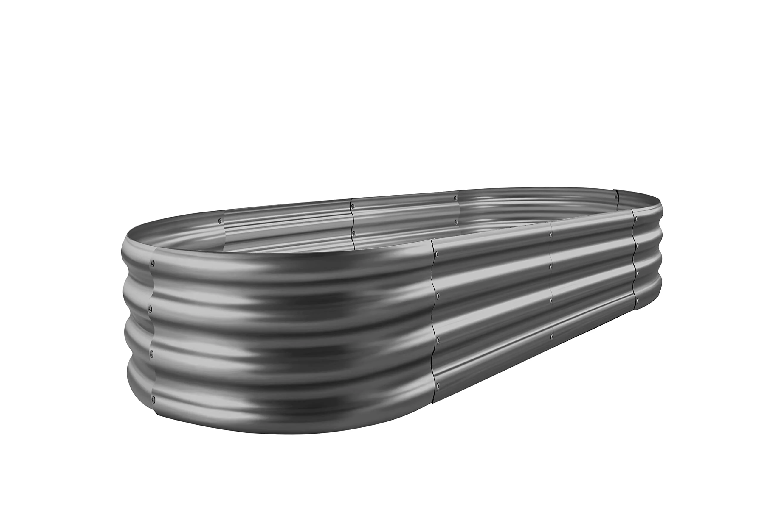 Land Guard Galvanized Raised Garden Bed Kit, Galvanized Planter Raised Garden Boxes Outdoor, Oval Large Metal Raised Garden Beds