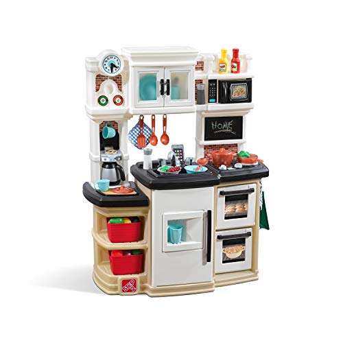 Step 2 Step2 Great Gourmet Kitchen | Durable Kids Kitchen Playset with Lights &a; Sounds | Tan Plastic Play Kitchen