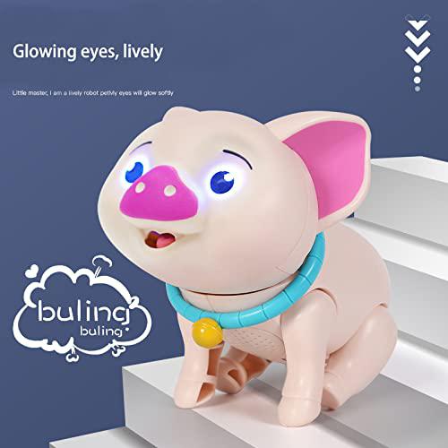 zhiqigou electronic pet pig toys, piggly toys, interactive pig toys that can walk, dance, make sounds, and feed, with glowing