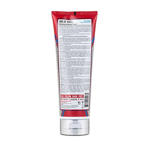 SteelFit Abs of Steel - Maximum Definition Cream - 5% CoAxel - Topical Cream - Workout Enhancer - Skin Firming, Toning, Definiti