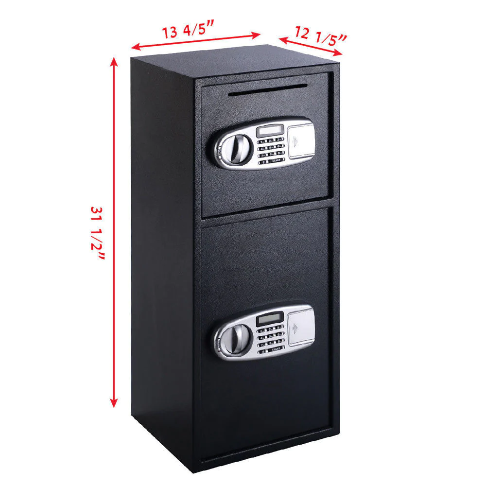 Winado Double Door Digital Safe Depository Drop Box Safes Cash Office Security Lock