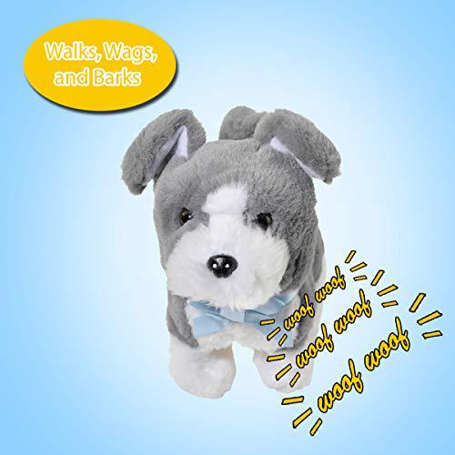 home-x grey schnauzer, electric dog toys, interactive pets, stuffed animals