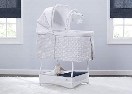 Delta Children Serta iComfort Hands-Free Auto-Glide Bedside Bassinet - Portable Crib Features Silent, Smooth Gliding Motion That Soothes Baby,