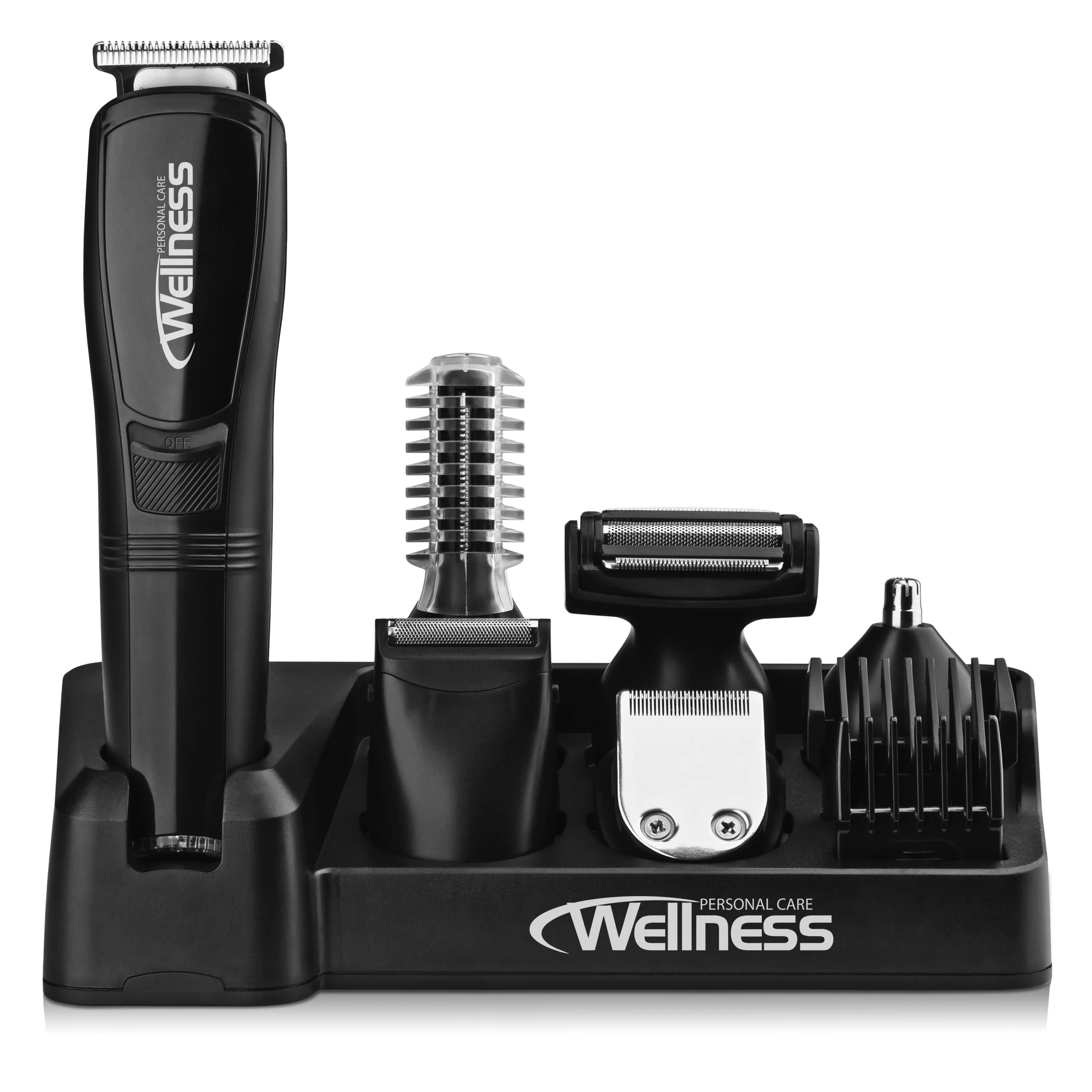 Wellness Personal Care Men&s;s 8-in-1 Rechargeable Shaver Grooming Trimmer Kit | Hair, Face, Nose, Beard, Mustache, Stubble Comb