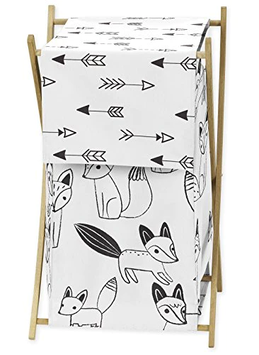 Sweet Jojo Designs Clothes Laundry Hamper for Modern Grey, Black and White Marble Bedding Sets