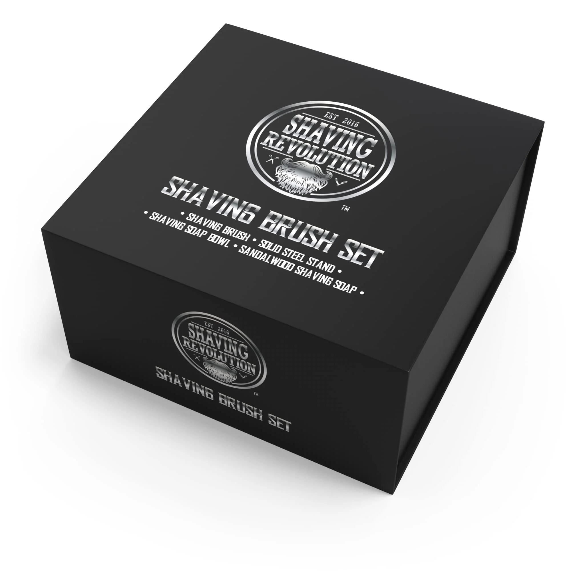 Shaving Revolution Luxury Shaving Brush Set - Shaving Kit for Men Includes Badger Hair Shaving Brush, Shaving Soap, Stainless Steel Shaving Bowl, S