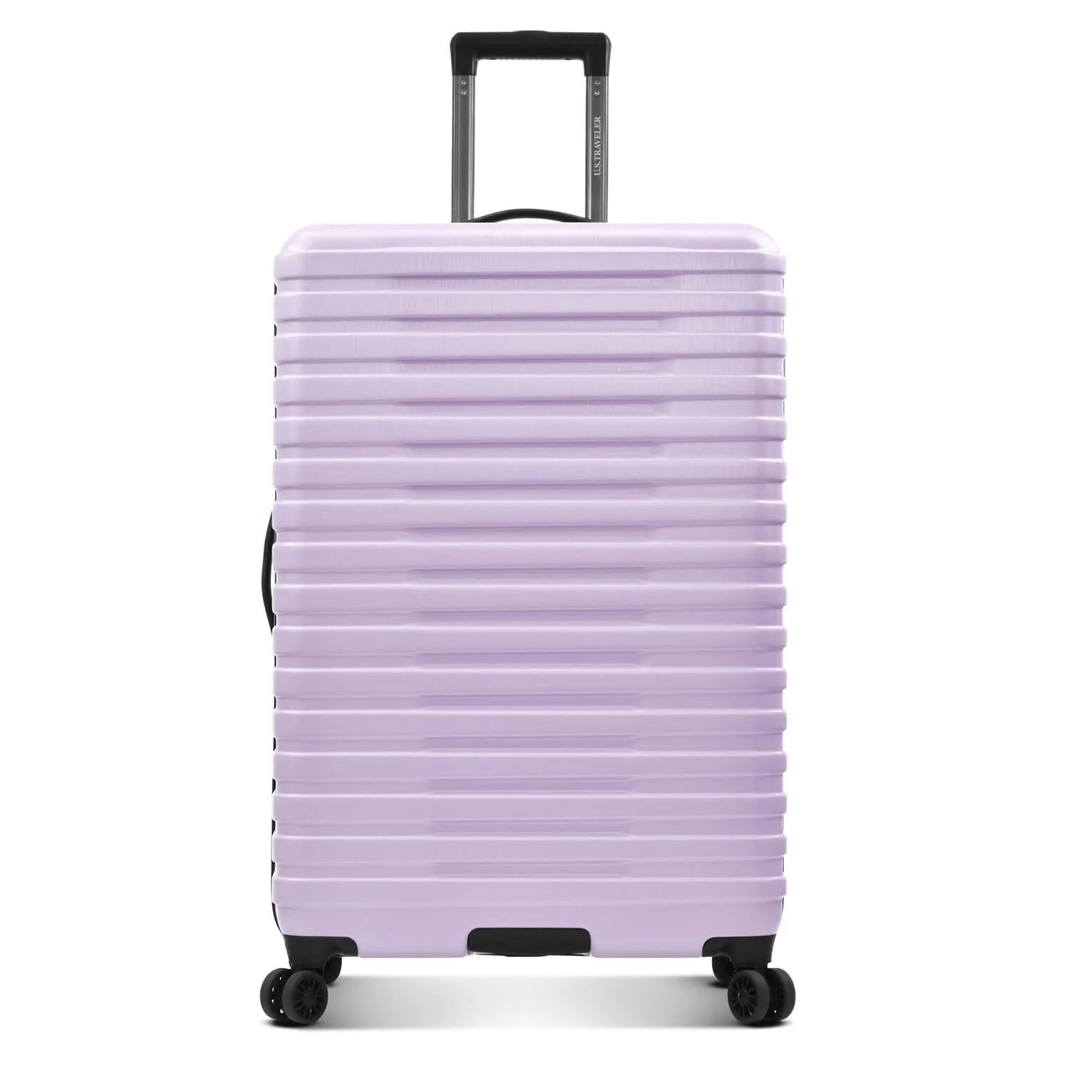 U.S. Traveler US Traveler Boren Polycarbonate Hardside Rugged Travel Suitcase Luggage with 8 Spinner Wheels, Aluminum Handle, Lavender, checke