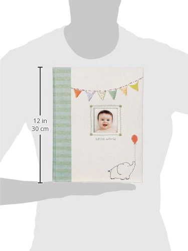 C.R. Gibson B2-12683 Elephant Hello World First Five Years Unisex Memory Baby Book, 64pgs, 10 W x 11.75 H