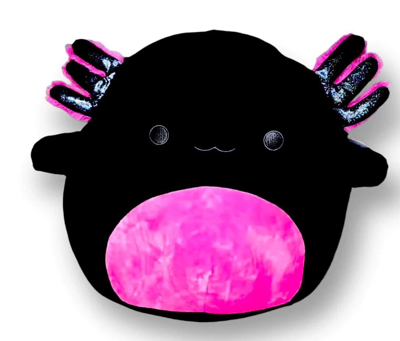 squishmallows 14 inch black and hot pink belly axolotl jaelyn plush - sealife squad stuffed animal toy