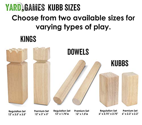 Yard Games Kubb Premium Size Outdoor Tossing Game with Carrying Case, Instructions, and Boundary Markers