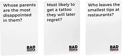 Bad People Game + The After Dark Expansion - Find Out What Your Friends Really Think About You