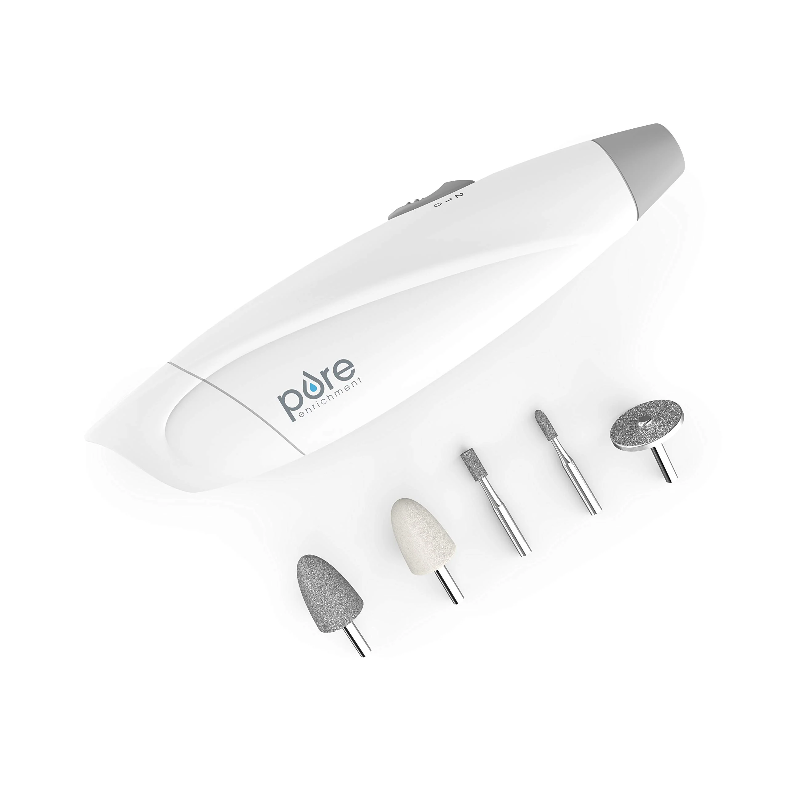 Pure Enrichment PureNails Express Cordless Manicure and Pedicure System - Portable, Battery-Powered Nail File with 5 Interchange