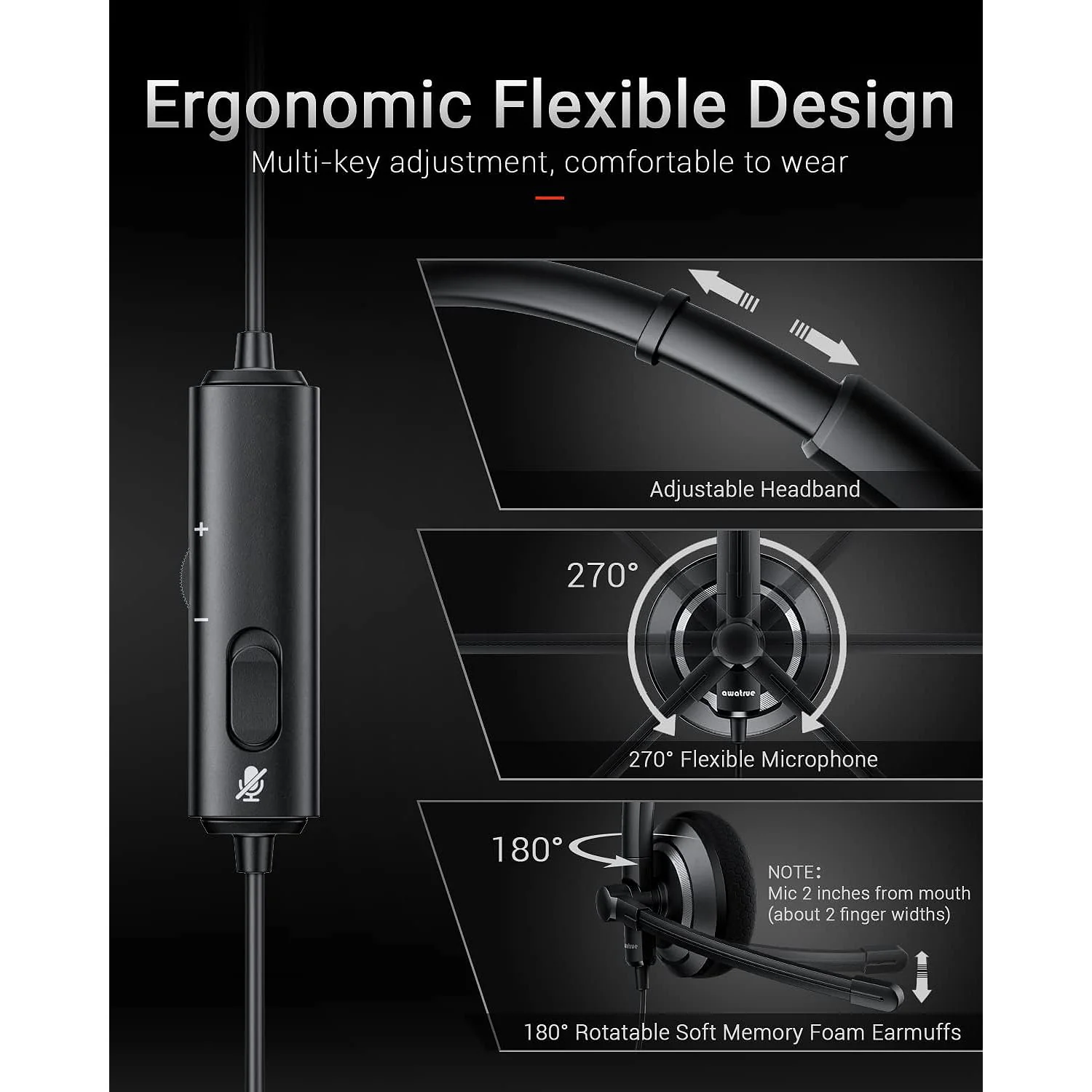Zell Electronics Zell Wired Headset With Microphone For Pc Laptop - 3.5Mm Jack On Ear Headphones With Noise Cancelling Microphone For Boom Sky…