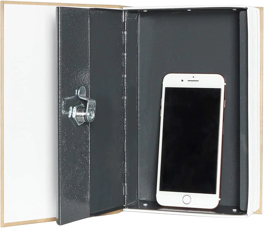 Jssmst Diversion Book Safe with Key Lock, Secrect Hidden Safe Lock Box Large Money Box High Capacity, 9.5 x 6.2 x 2.2 inches, SM-BS019