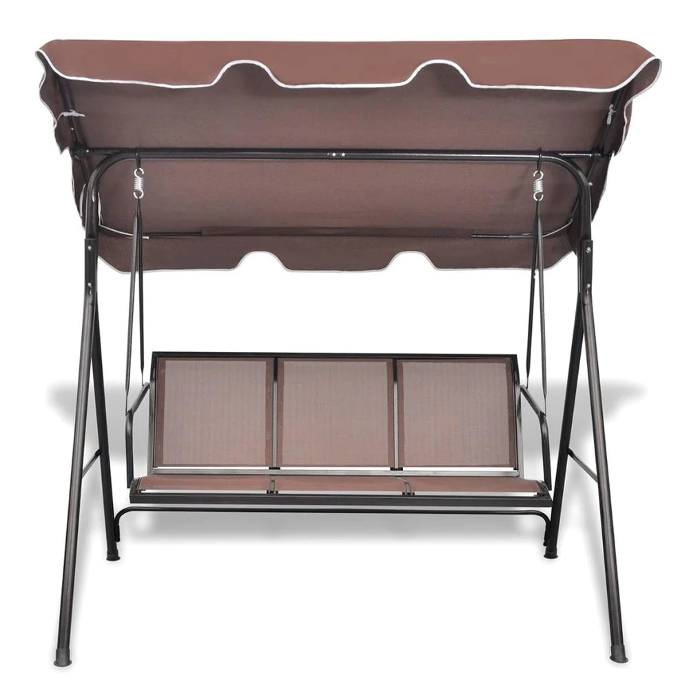 vidaXL Garden Swing Bench with Canopy Coffee, 41422