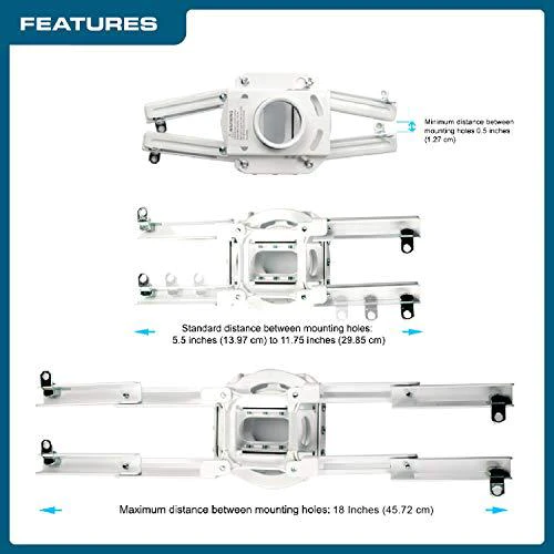 qualgear pro-av qg-kit-ca-3in-w projector mount kit accessory single joist ceiling adapter, 3