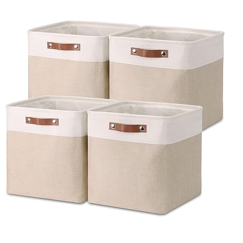 Temary Temary Cube Storage Bins 13x13 Fabric Storage Cubes Baskets Set Of 4 Cloth Baskets for Shelf, Large Basket Gift Empty Toy Basket