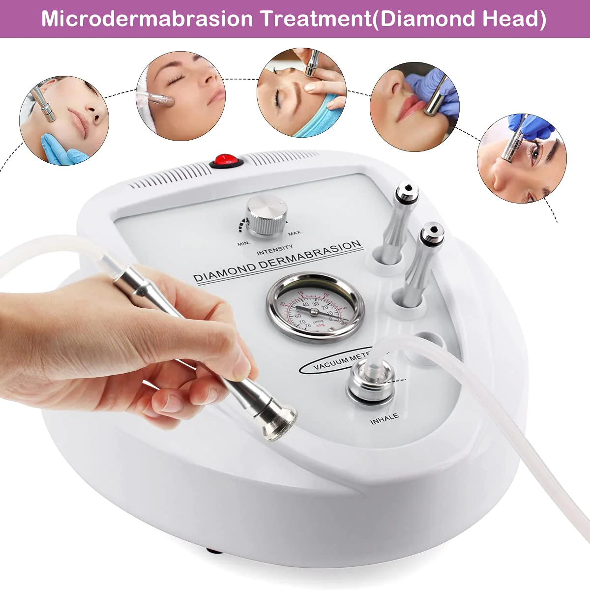 Yofuly Diamond Microdermabrasion Machine, Yofuly 65-68cmHg Suction Power Professional Dermabrasion, Home Use Facial Skin Care Equipment