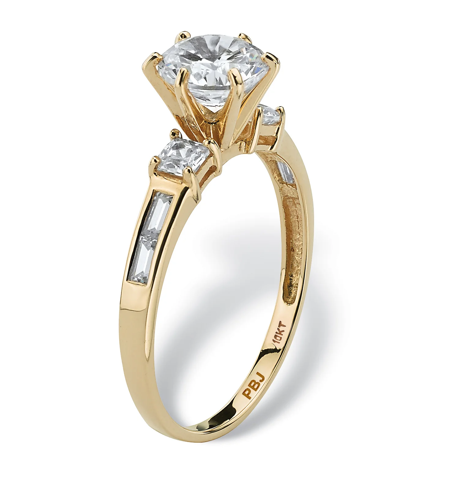 PalmBeach Jewelry 2.14 TCW Round Cubic Zirconia Engagement Anniversary Ring in Solid 10k Gold