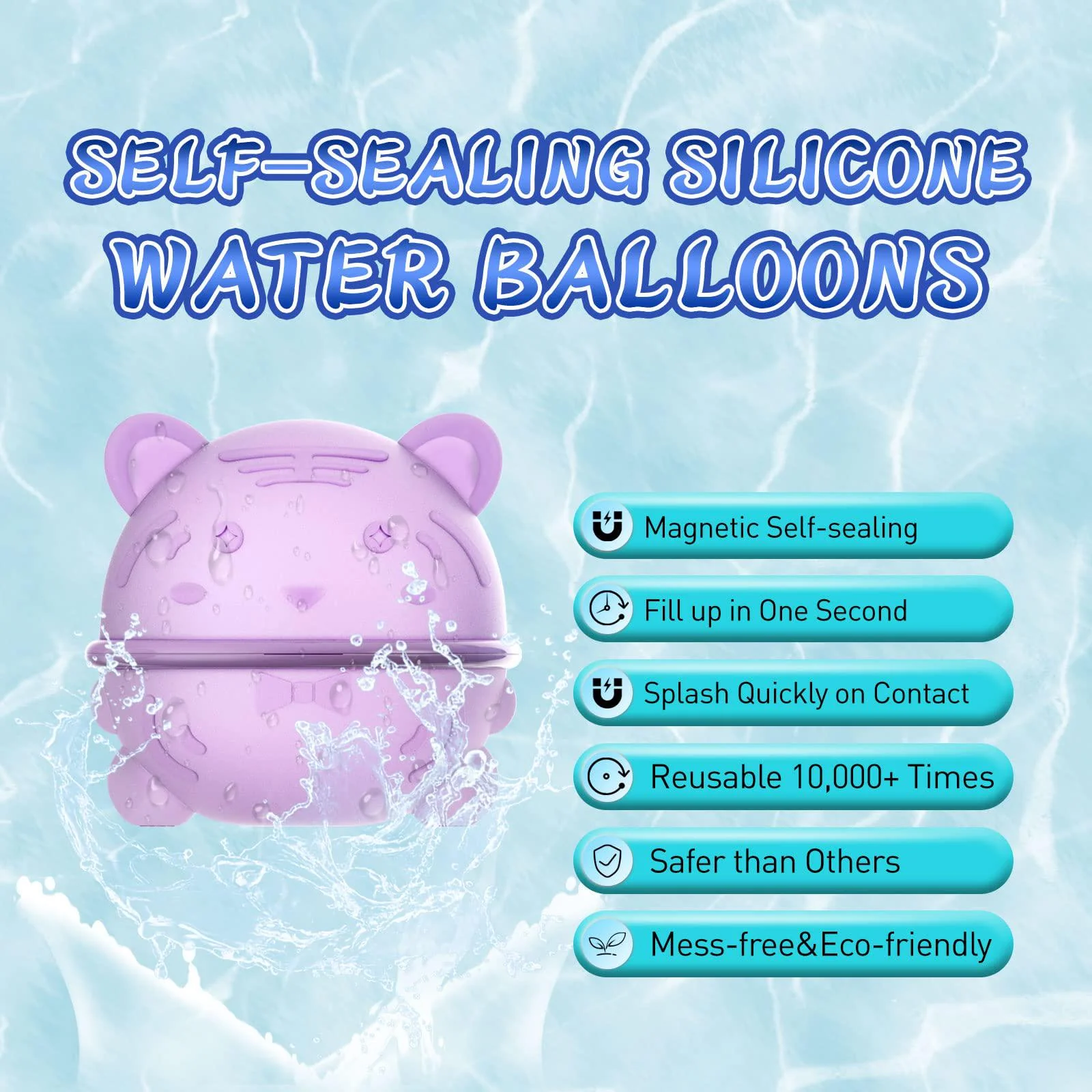 cwsk reusable water balloons refillable magnetic self sealing water balloons for kids, soft silicone summer toys quick fill water