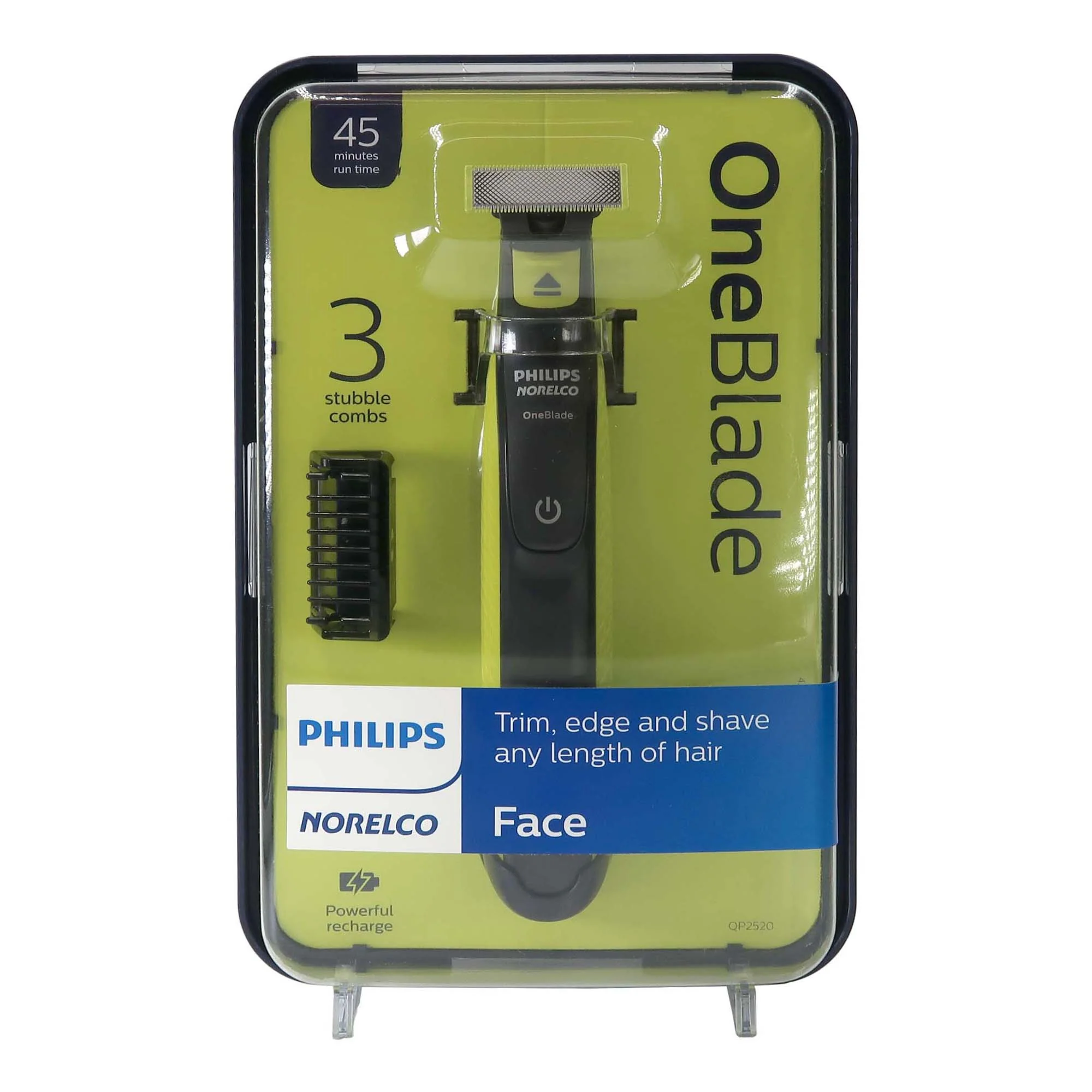 Philips Norelco OneBlade, Hybrid Electric Trimmer and Shaver, QP2520/70 with Philips Norelco Genuine OneBlade Replacement Blade