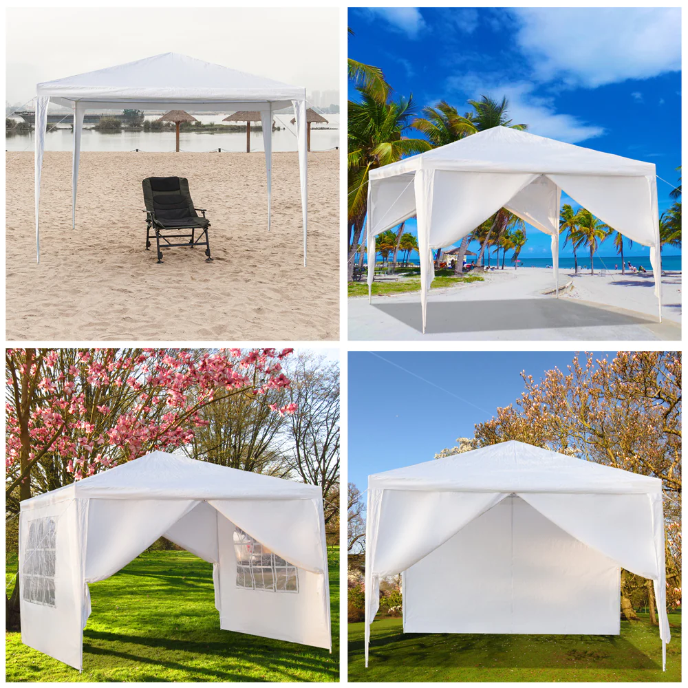 Winado 10&s; x 10&s; Outdoor Canopy Party Wedding Tent White Gazebo Pavilion w/4 Side Walls