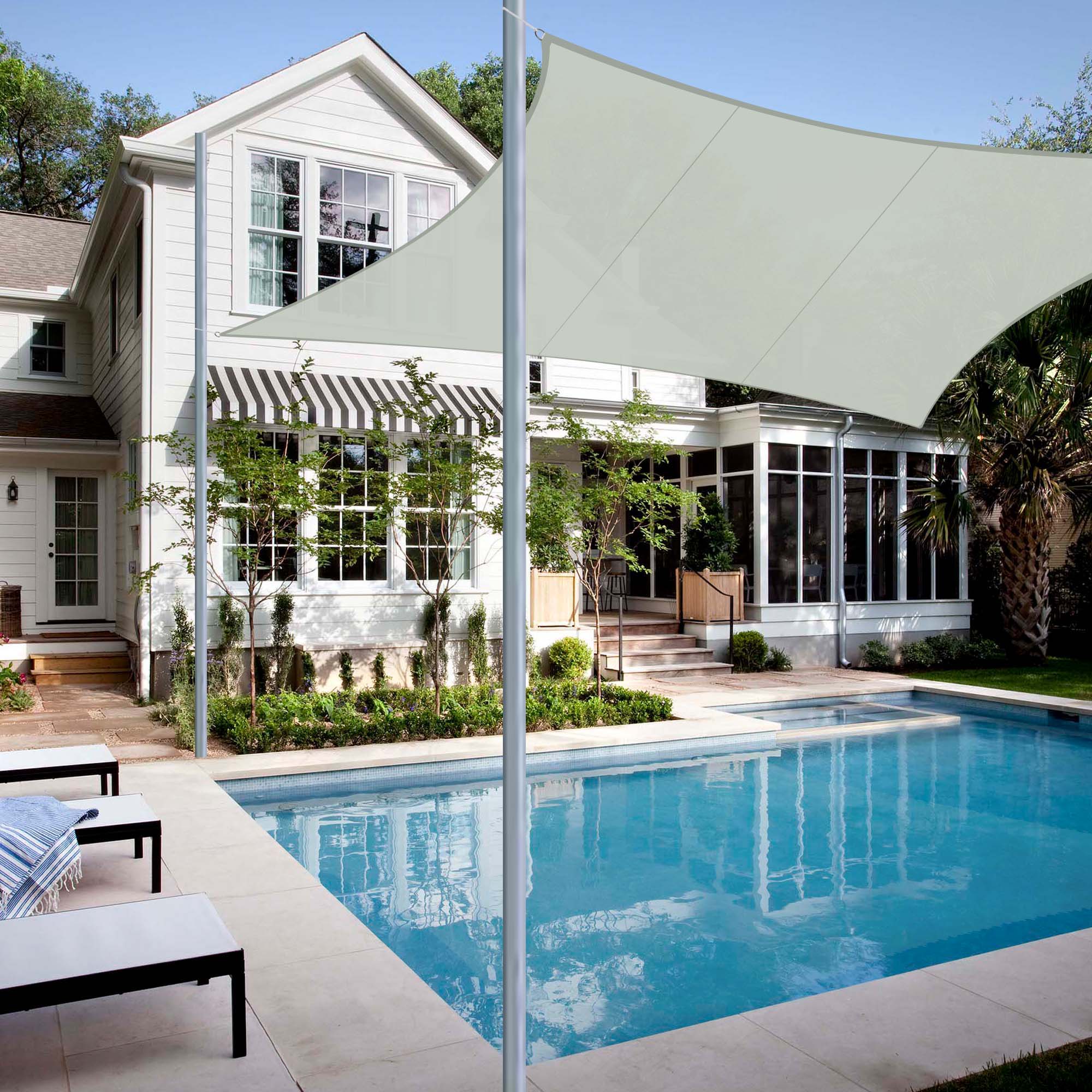 Yescom 10x13 Ft 97% UV Block Rectangle Sun Shade Sail Top Canopy Outdoor Patio Backyard