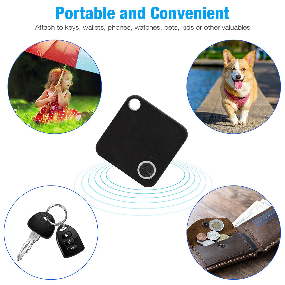 Great Choice Products 4 Pack Gps Tracker Wireless Anti-Lost Tracker Wallet Key Pet Finder Bluetooth