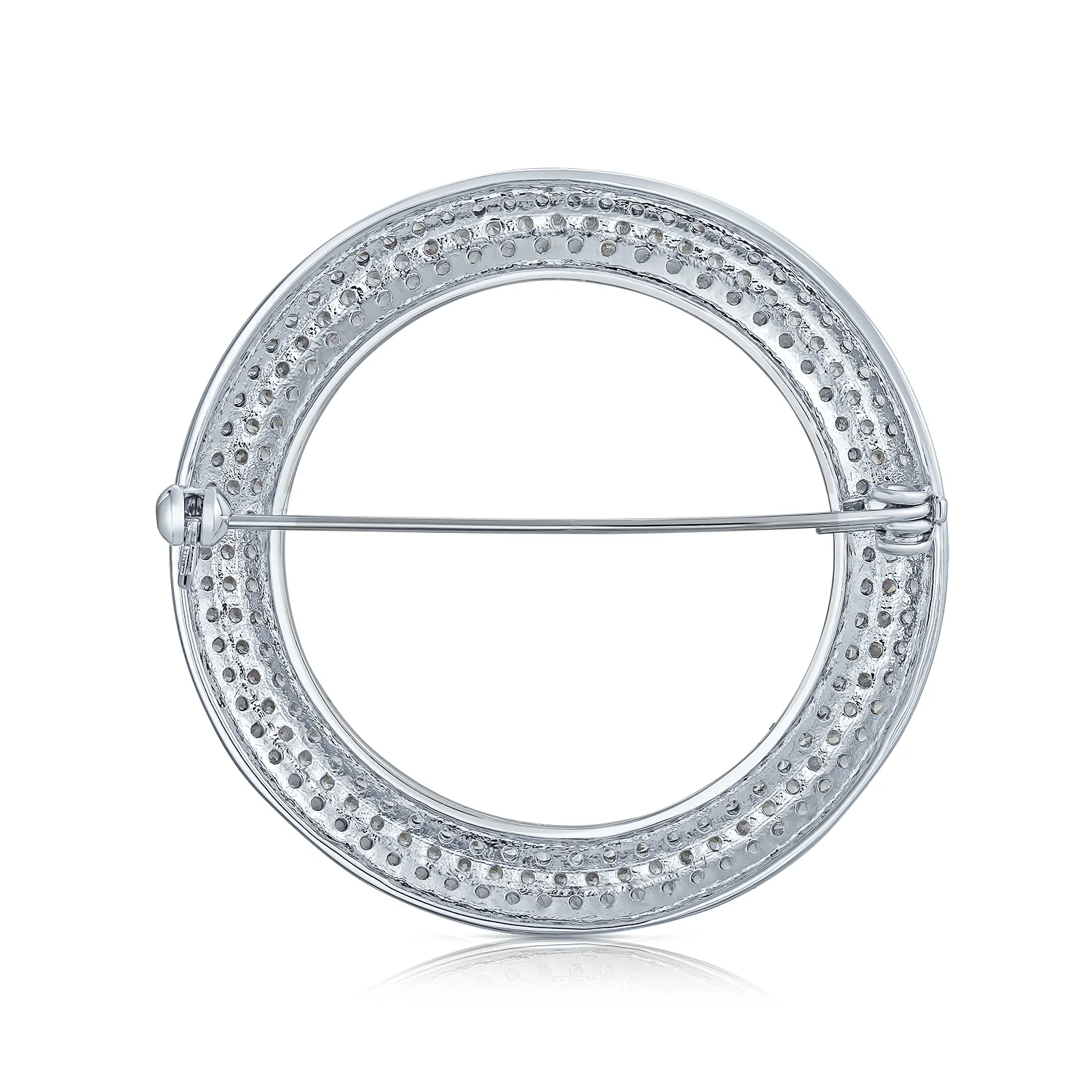 bling jewelry Bridal Eternity Cubic Zirconia AAA CZ Scarf Round Circle Brooch Pin