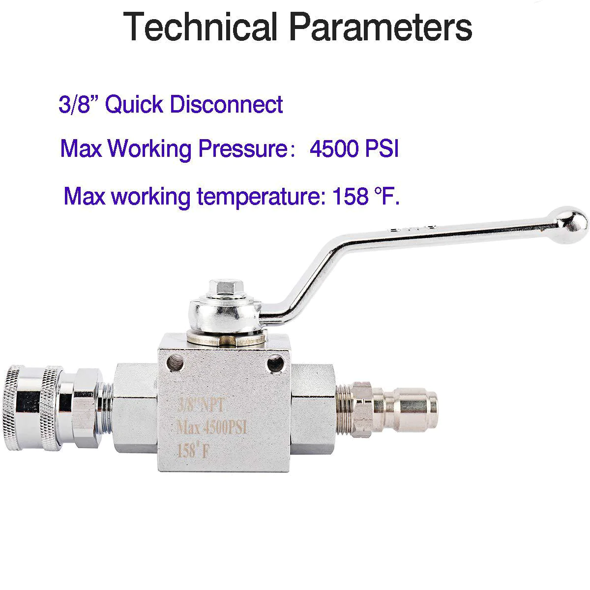 toolly high pressure washer ball valve kit, 3/8 inch quick connect for power washer hose, 4500 psi