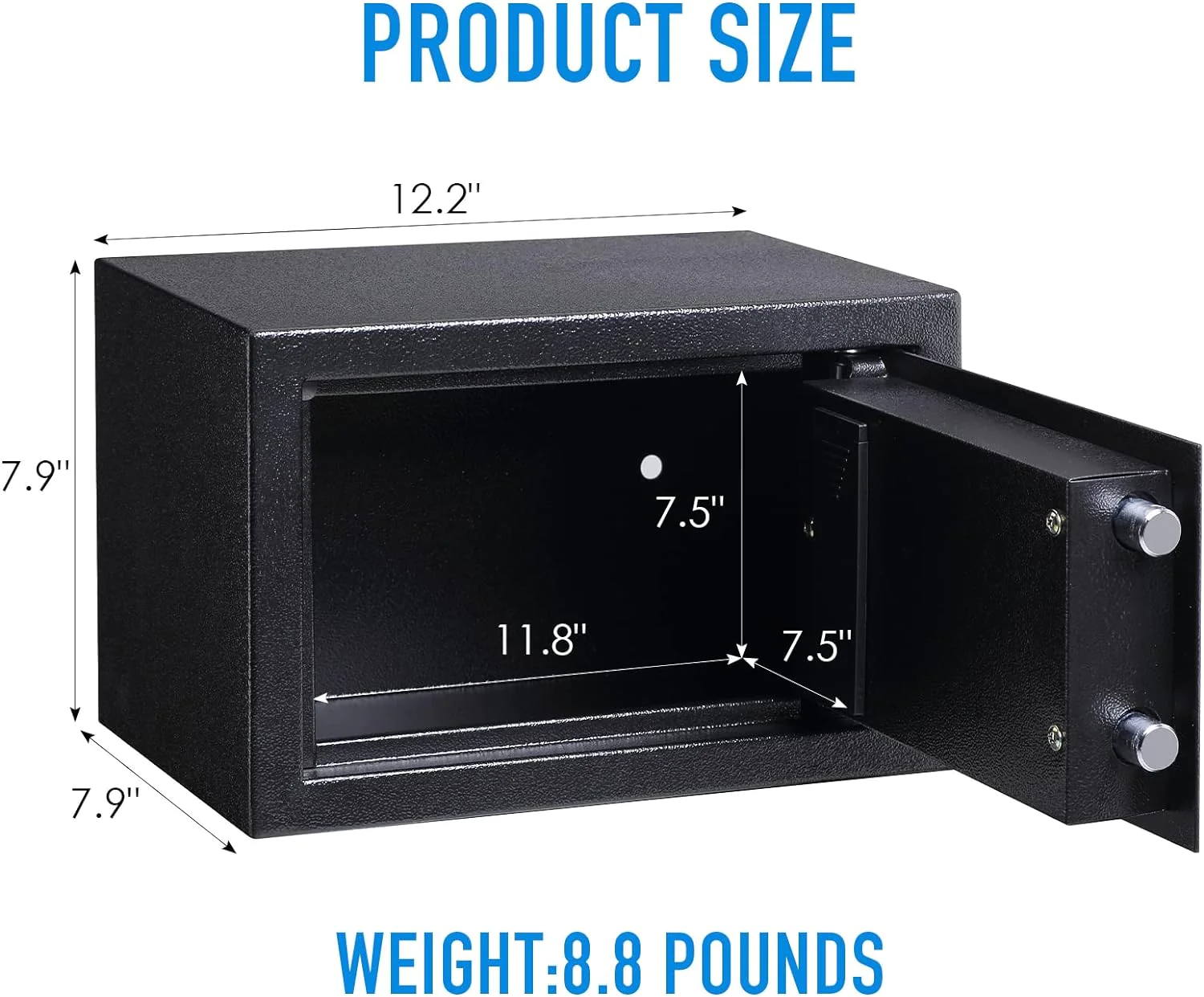 TENAMIC Safe Box 0.44 Cubic Feet Electronic Digital Security Box, Keypad Lock Box Cabinet Safes, Solid Alloy Steel Office Hotel