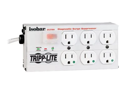 TRIPP LITE BY EATON MASTER-POWER ISOBAR6ULTRAHG 6 OUTLET HOSPITAL GRADE SURGE 3300 JOULE SURGE PROTECTOR UL 1363
