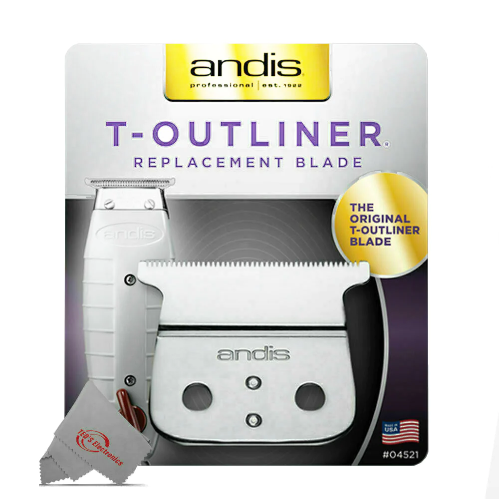 Andis Two Pcs Andis T-Outliner 04521 Carbon-Steel Hair Trimmer Blade for Andis GTO, GTX, GO, ORL &a; GI Shavers
