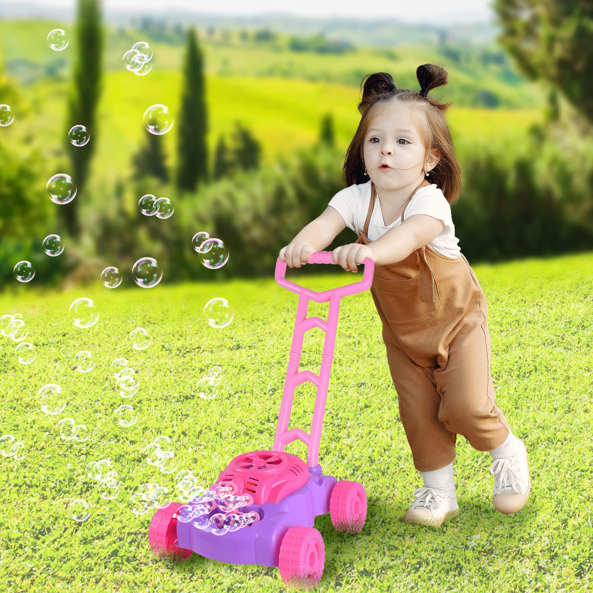 artcreativity bubble lawn mower for toddlers, kids bubble blower machine, summer outdoor push gardening toys for kids age 1 2