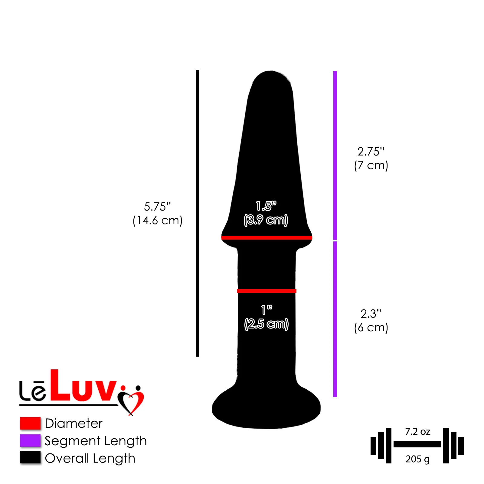 LeLuv Butt Plug Beginner 5 inch Glass Anal Toy Pink Bundle with Premium Padded Pouch