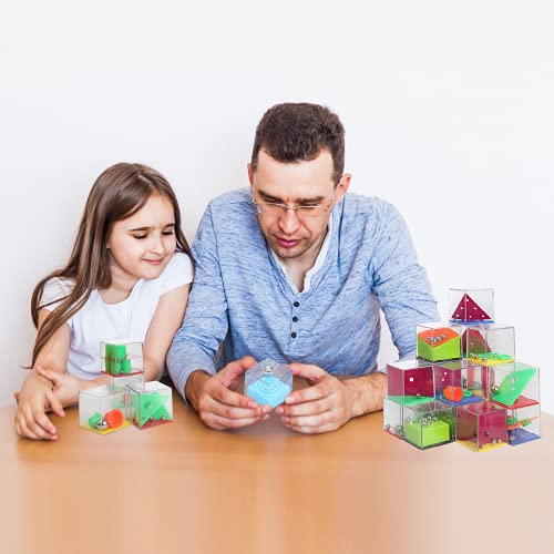 Top Right Toys IQ Toys Maze Squares 24 Piece Assorted 3D Brain Teaser Puzzle Cubes, Mind Games for Kids and Adults Party Favors, Stress and Anx